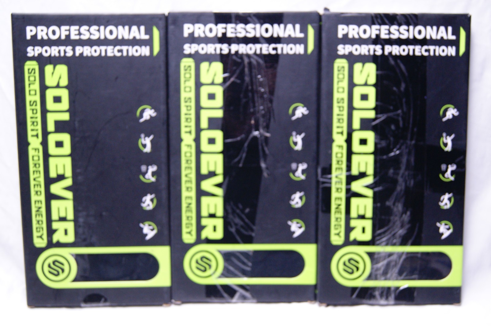 lot of 3 soloever ultra thin knee brace 2XL XXL black hook & loop closure