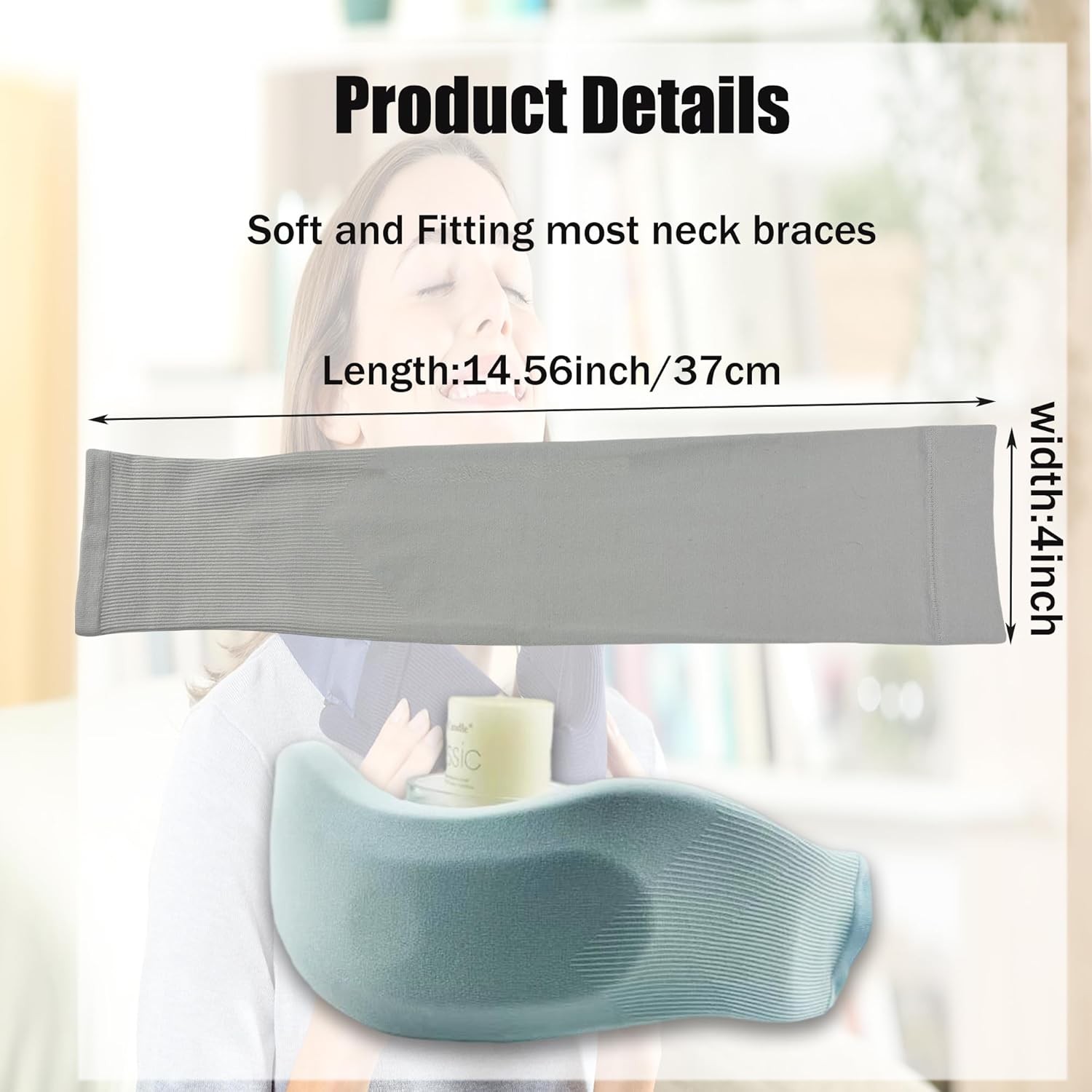 2 Pcs Neck Cervical Collar Covers – Soft Breathable Brace Sleeves for Men & Wome