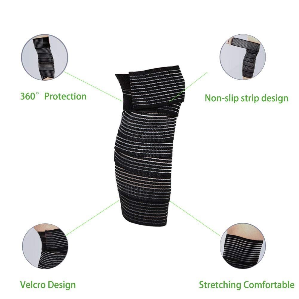 Elastic Breathable Knee Ankle Wrap Compression Bandage Brace Support for Legs