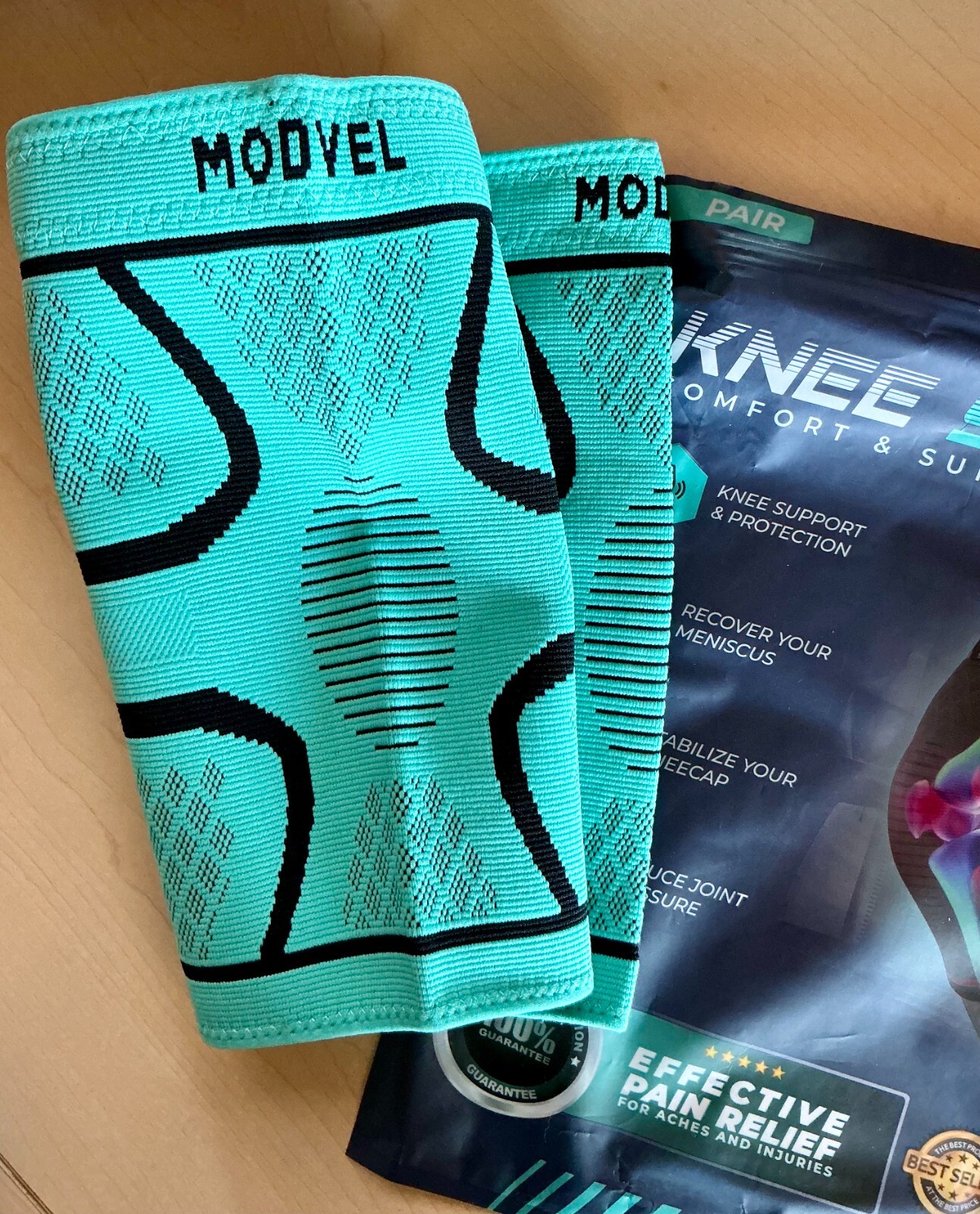 KNEE BRACE 2 Pack Modvel – Workout Compression Sleeve, Unisex, XL, choose color