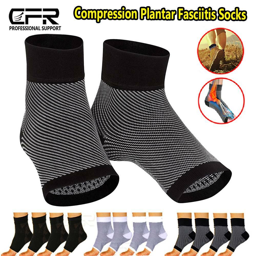 Copper Infused Compression Socks Planter Fasciitis Ankle Support Gym Pain Relief