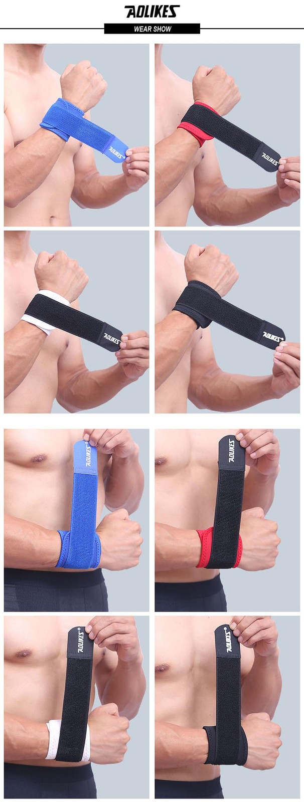 Aolikes 1pcs Adjustable Wrist Support Brace Brand Wristband Men and Women Gym Wr