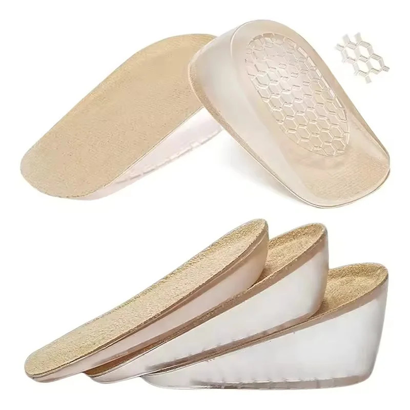 Silicone Height Increasing Insoles Invisible Heel Pads Shock Absorbing Insoles f