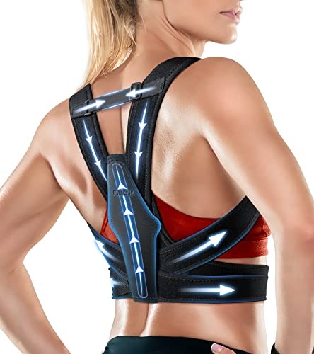FILLOVE Posture Corrector with Magnetic Therapy Back Support S/M – Black