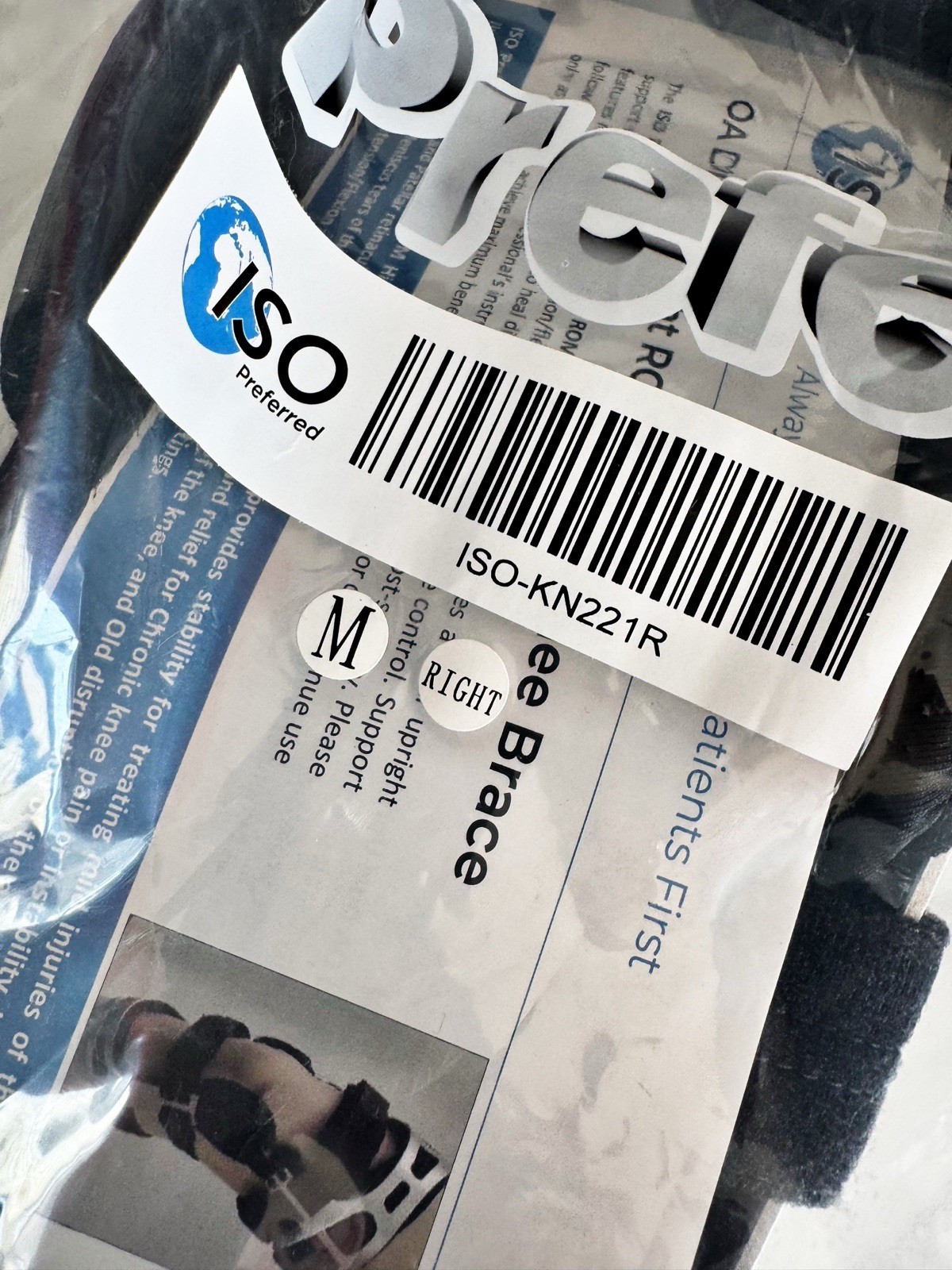 ISO Preferred OA Dual Upright ROM Hinge Knee Brace Post-Op Ligament M Right