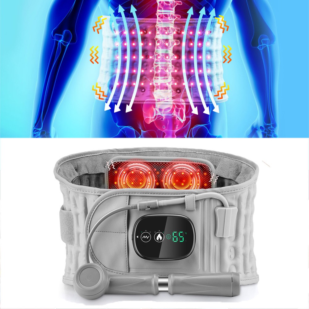 Inflatable Heating Massage Decompression Belt Lumbar for Lower Back Pain Relief