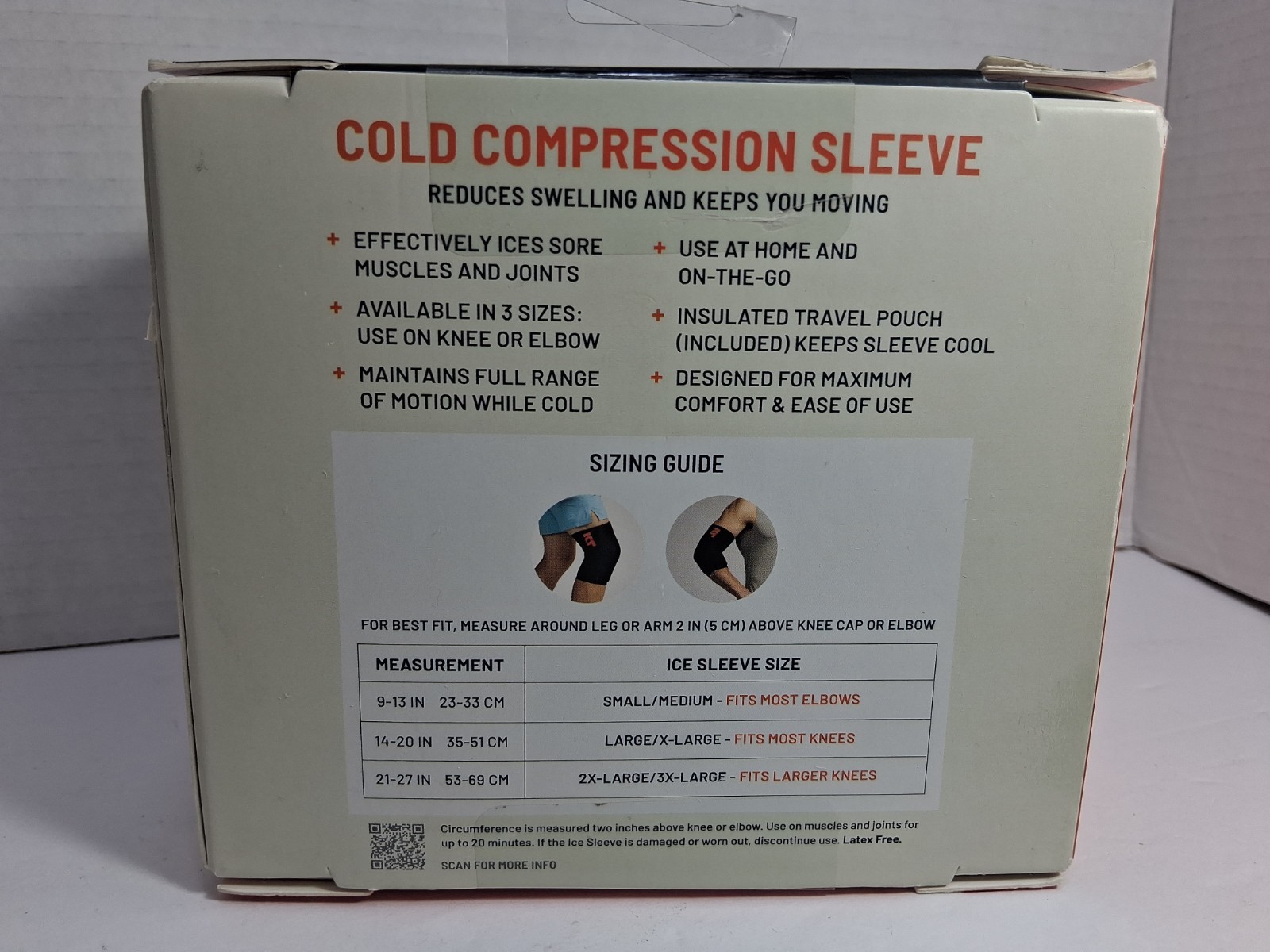 KT Health Ice Sleeve, S/M Knee Elbow Reduced Swelling. New