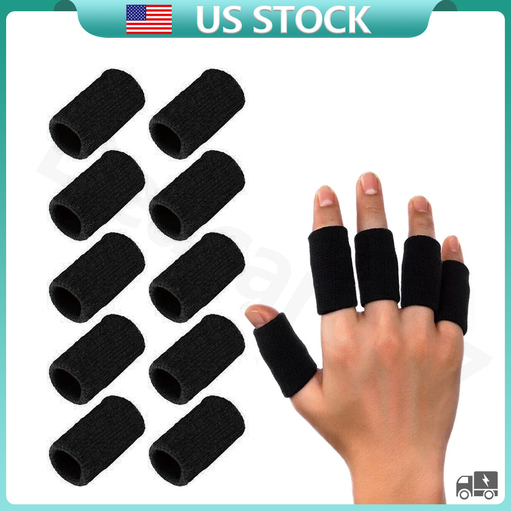 10pcs Finger Compression Sleeves Protector Support Pain Management Elastic Fiber