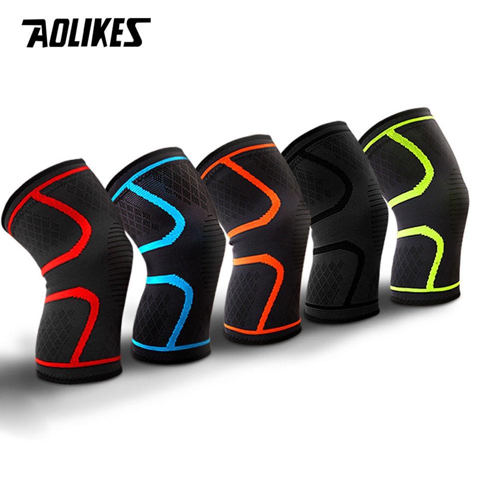 Sports Compression Knee Sleeve Elastic Nylon Support for Basketball Gym