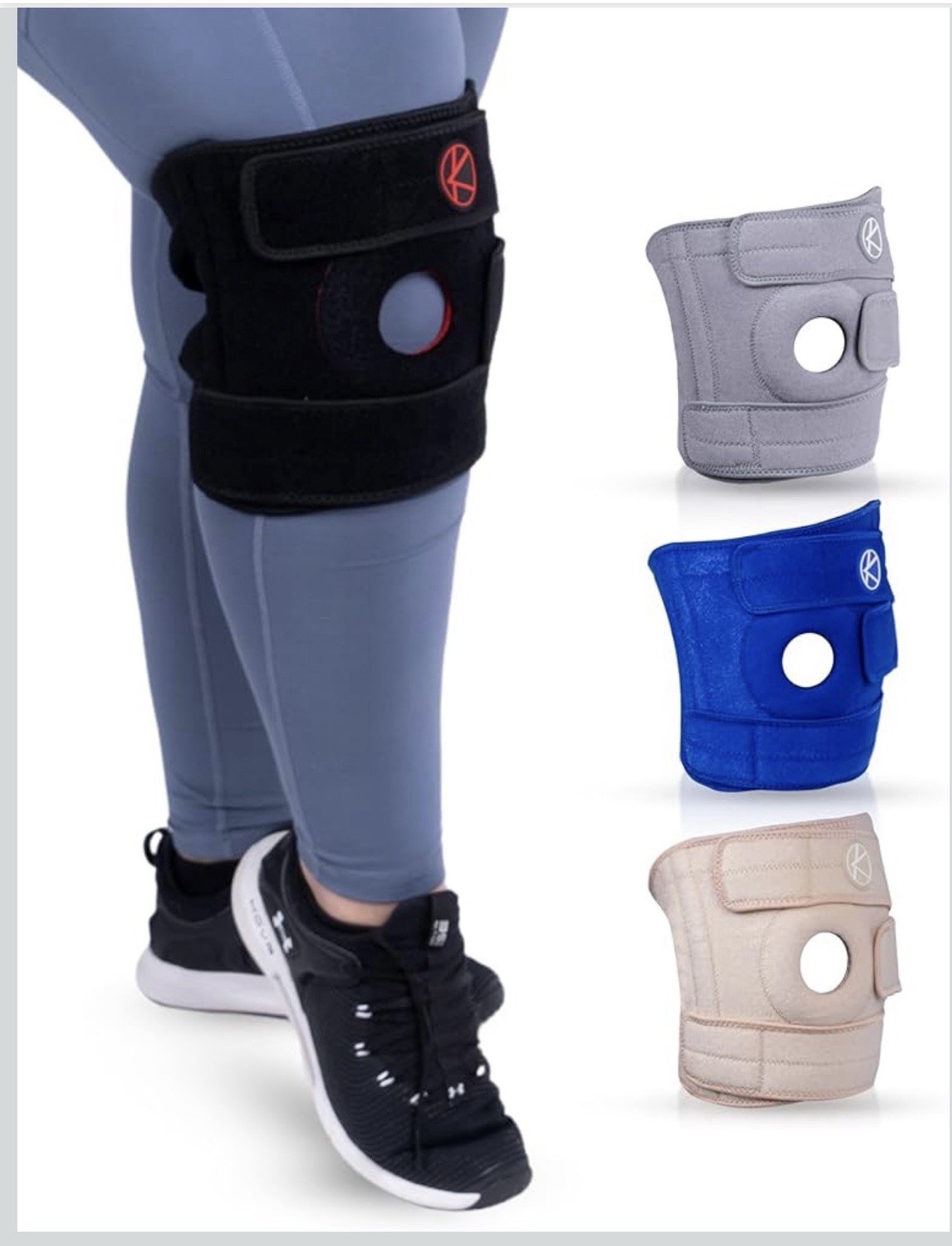 KARM Plus Size Knee Brace Women & Men Plus Size 2 Adjustable Patella Support