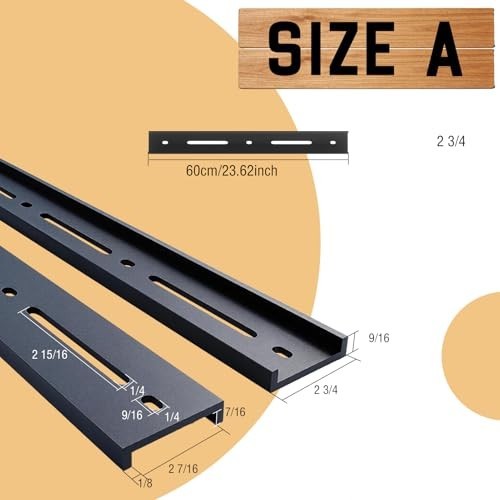 C Channel Steel Support Bracket for Table Top, Black, 4 Pack, 24 Inch