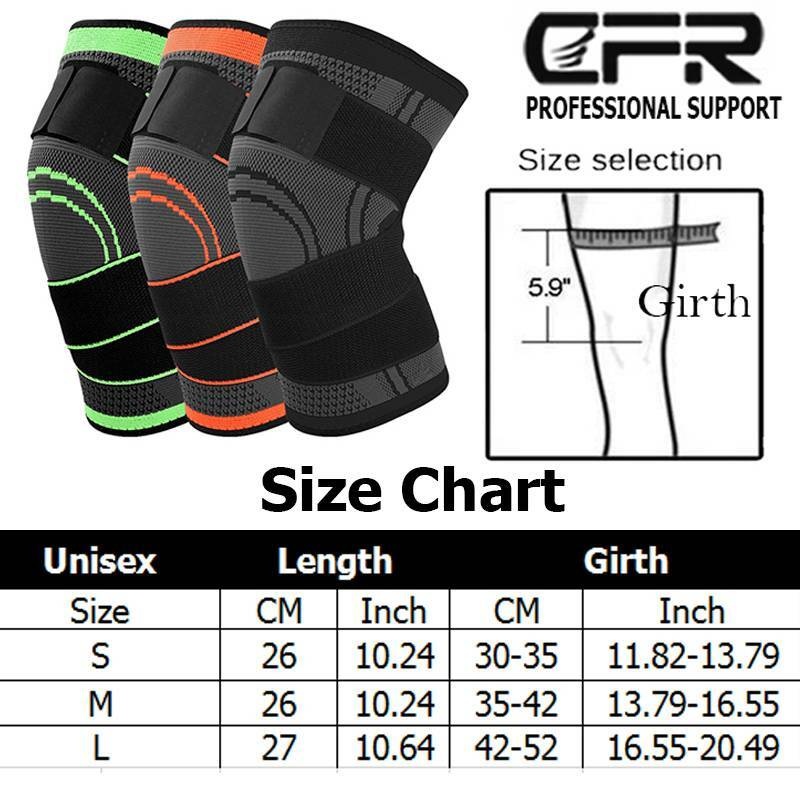 Knee Sleeve Compression Brace Support Sport Running Arthritis Joint Pain Relief