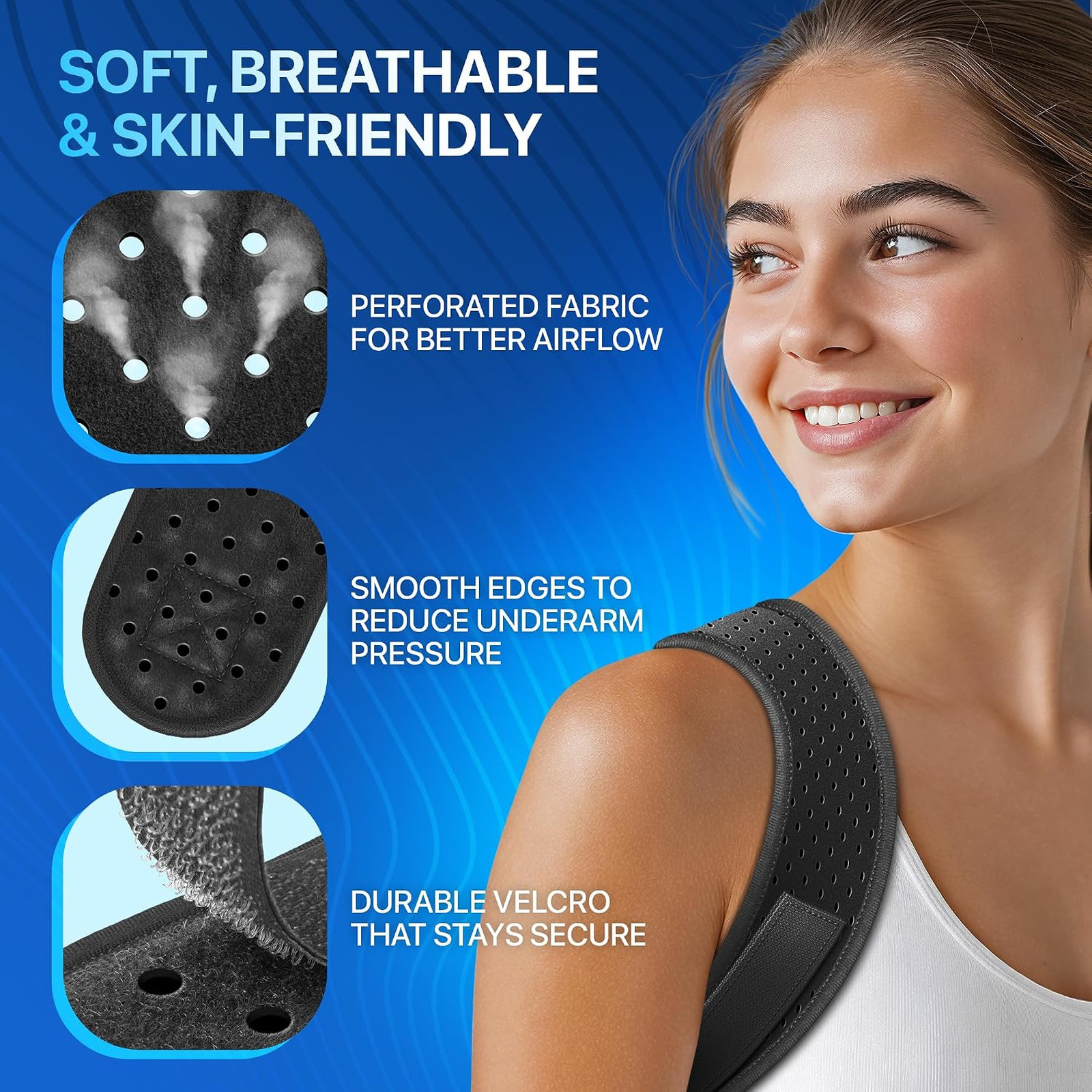 Posture Corrector for Men and Women Adjustable Figure-8 Back Brace for Rounded