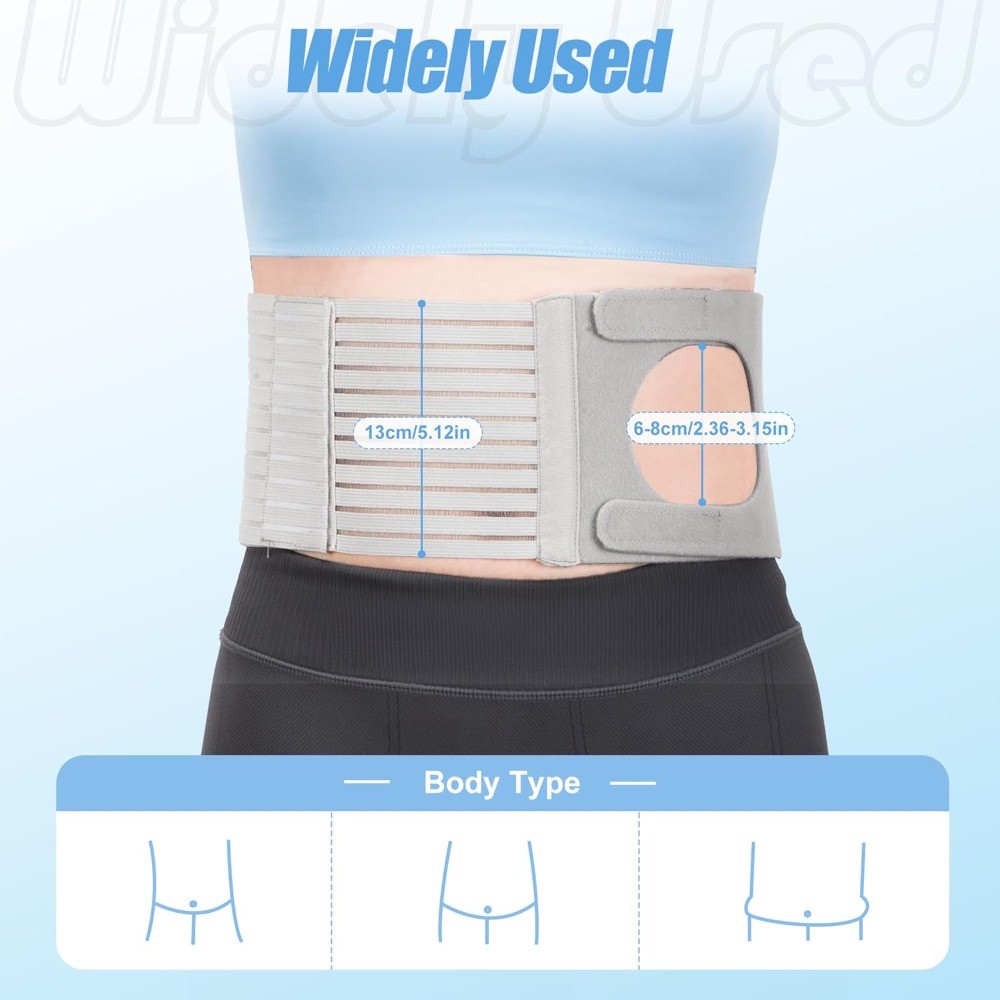 Breathable U-Shaped Parastomal Hernia Belt Adjustable Ostomy Support Belt Unisex