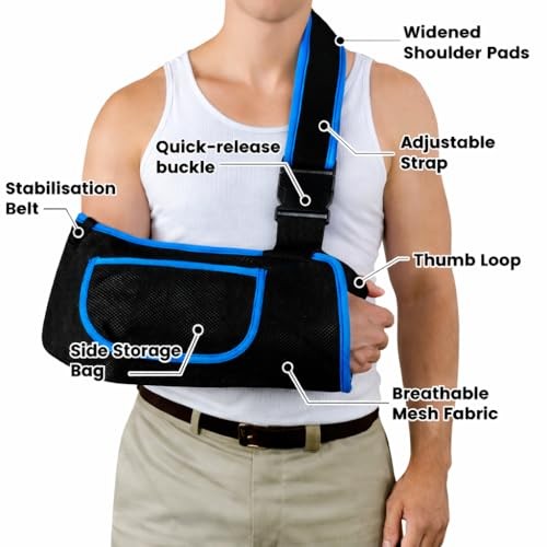 mosago Arm Sling, Lightweight Breathable Mesh Shoulder XL (Adult) Blue