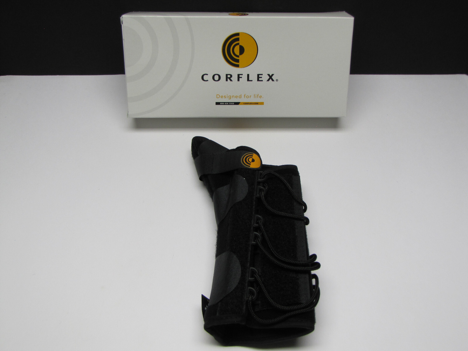 Corflex 8″ Suede Wrist Lacer Splint Brace Support w ABD Thumb Right, Universal