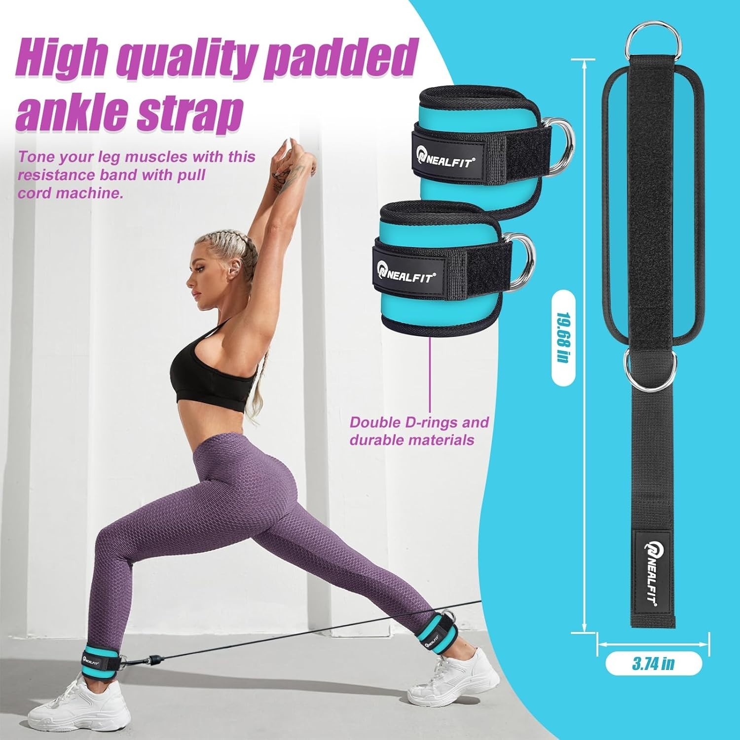 Adjustable Ankle Cuff for Resistance Training – Ideal for Leg & Glute Workouts