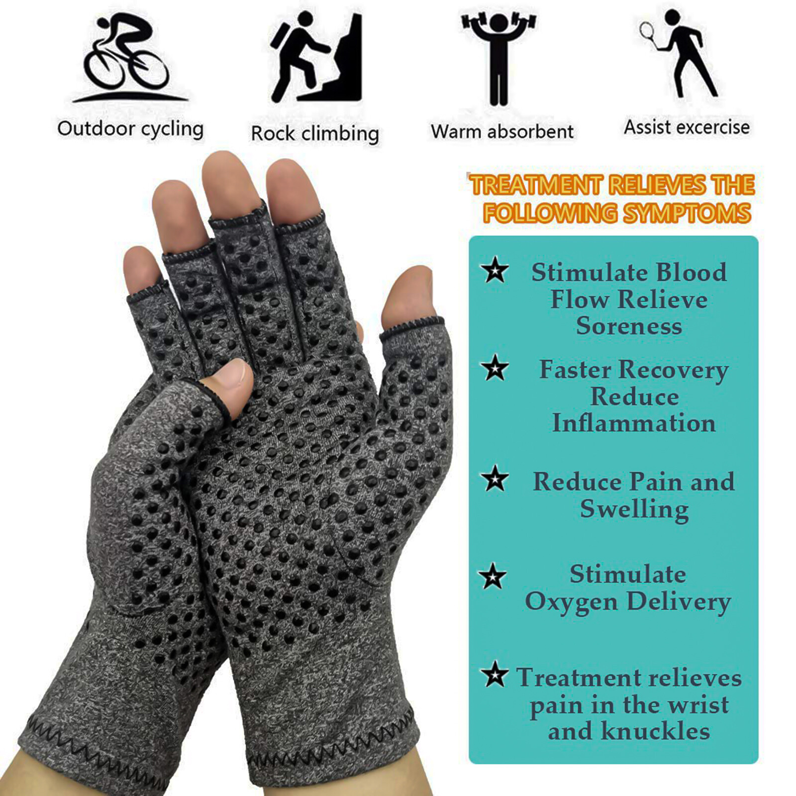 Arthritis Gloves Therapy Support Pressure Pain Relief Heal Joint NEW Orthotics