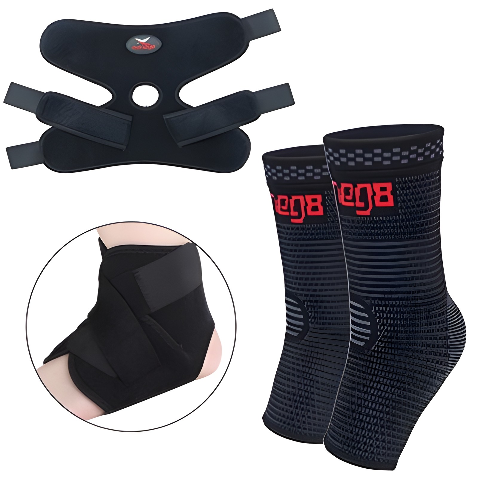 Compression Ankle Sleeve Brace Support Pain Relief Breathable Sports One Size Ne