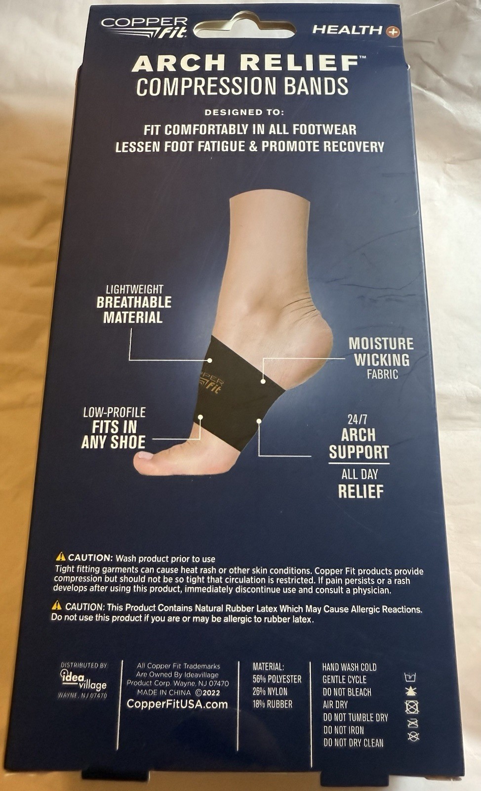Copper Fit Health Unisex Arch Relief Compression Bands for Plantar Fasciitis