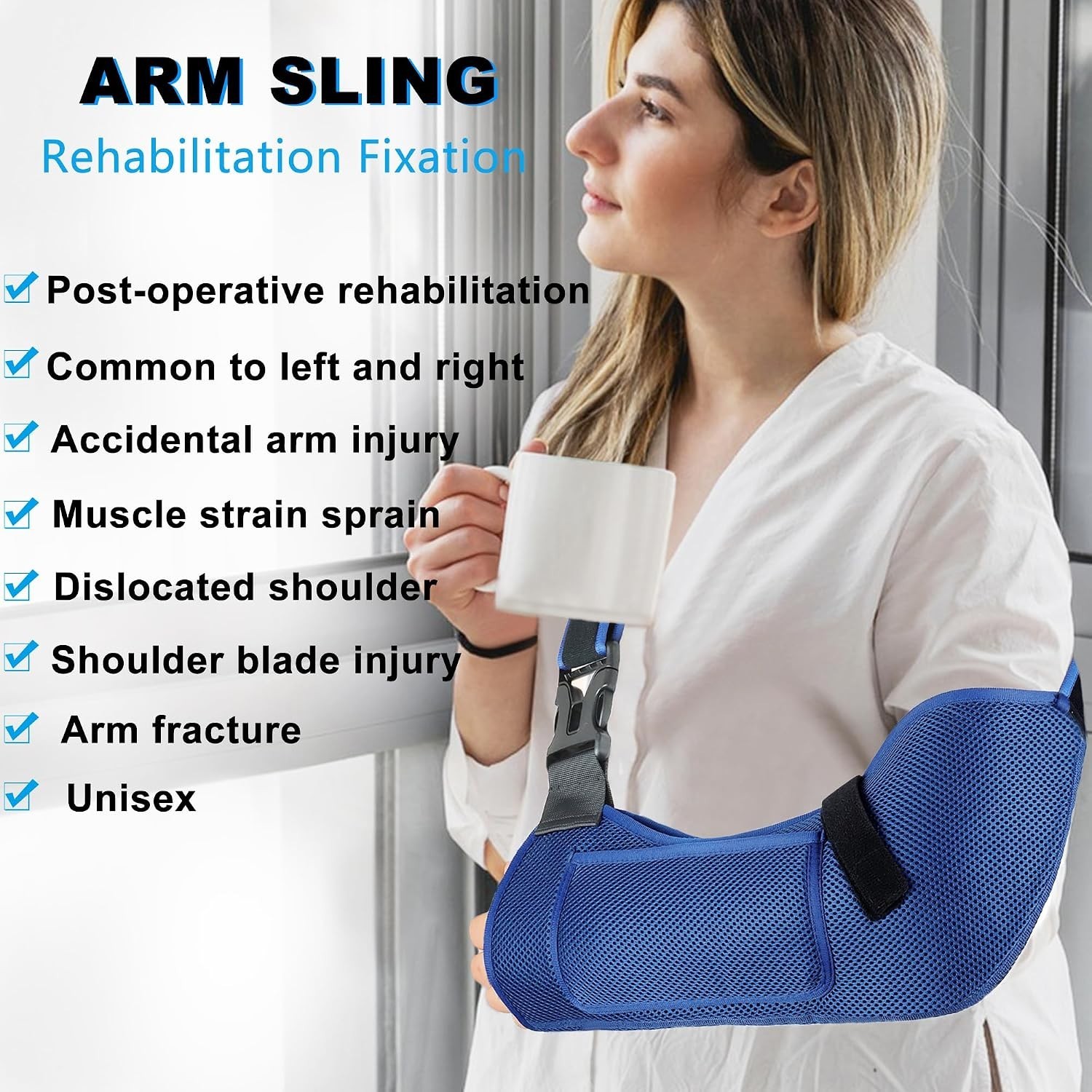 Adjustable Arm Sling – Lightweight Breathable Brace for Rotator Cuff Recovery