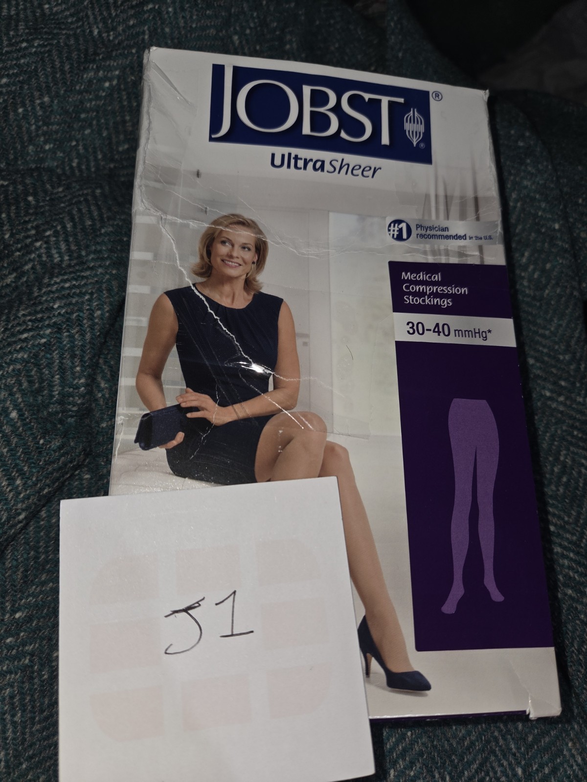 JOBST Ultra Sheer Waist CT 30-40mmHg Suntan M Compression Stockings 121498 J1