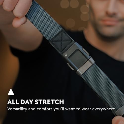 Belts Motion Belt for Men & Women – Micro Adjustable Click, Charcoal/Gunmetal