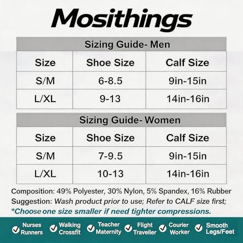 4 Pairs Compression Socks For Women and Men 20-30mmHg Small-Medium White