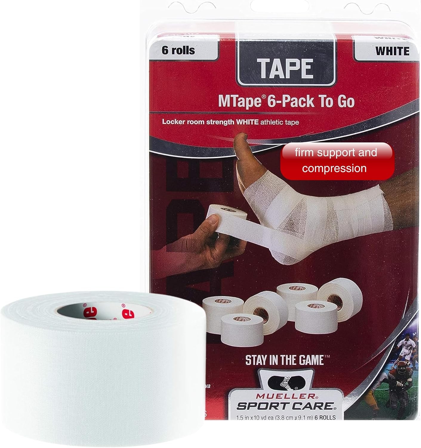 Sports Medicine MTape Rolls to Go, Quality Athletic Tape, Easy to Tear for Fast