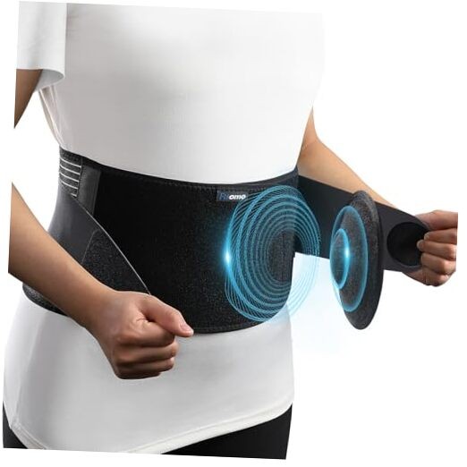 Abdominal Binder with Pressurized Strap & 3D Pad for S/M Black Stripes