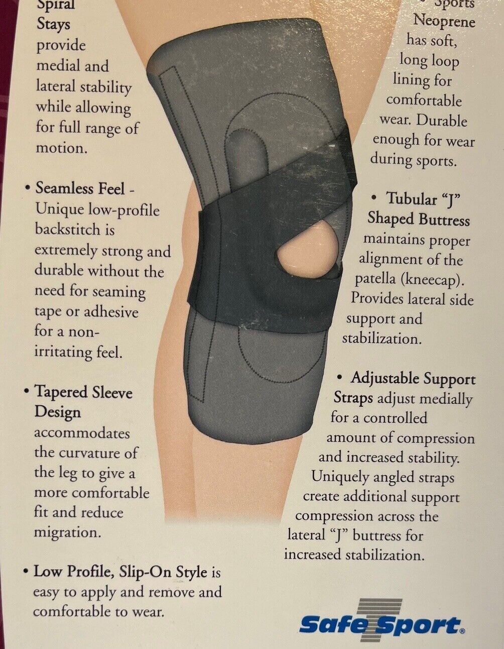 FLA Lateral Knee Stabilizer “J” Shaped Buttress -Choose Your Size