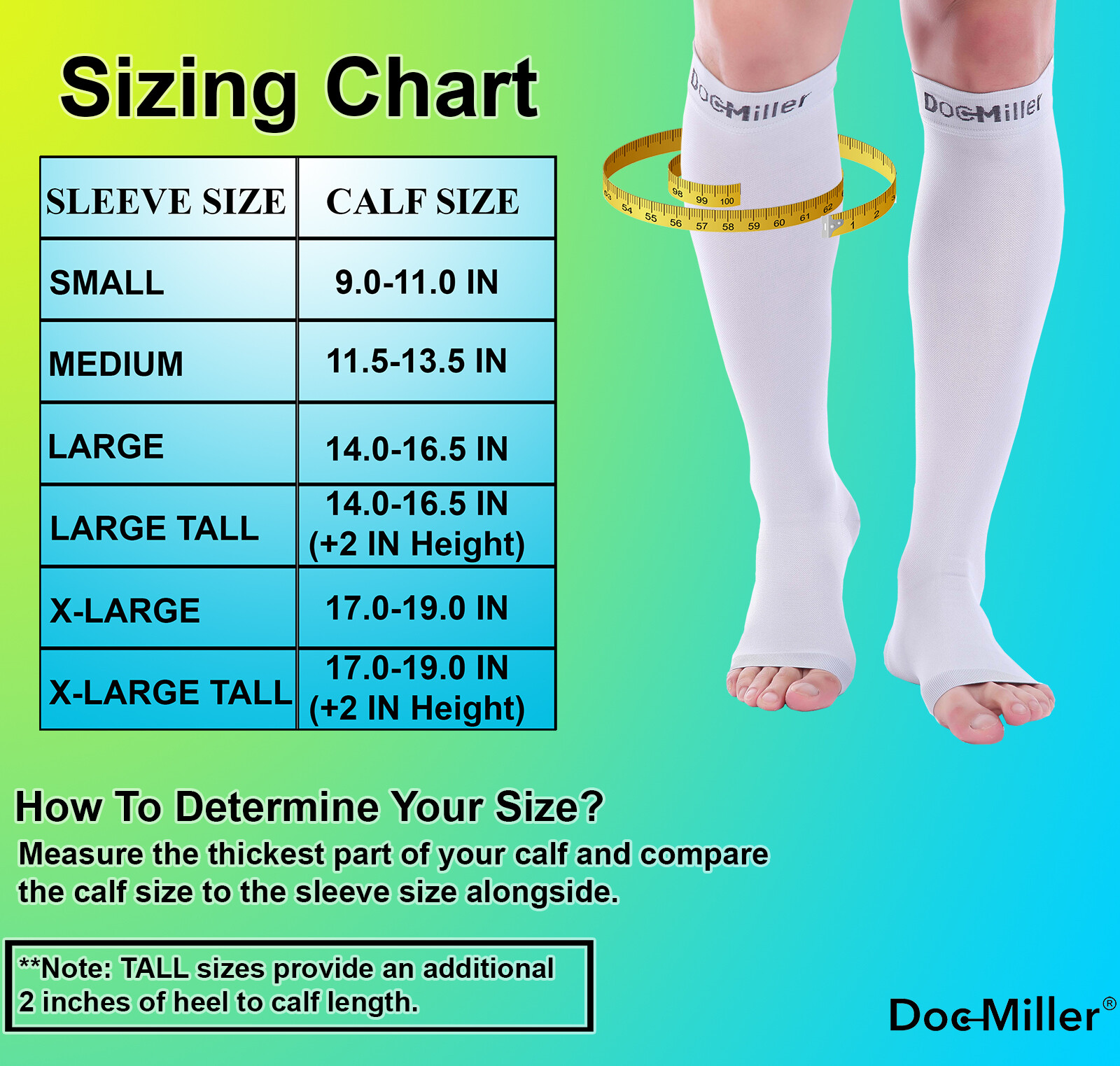 Doc Miller Open Toe Socks Compression Stockings 1520mmHg Sleeves Varicose Pain