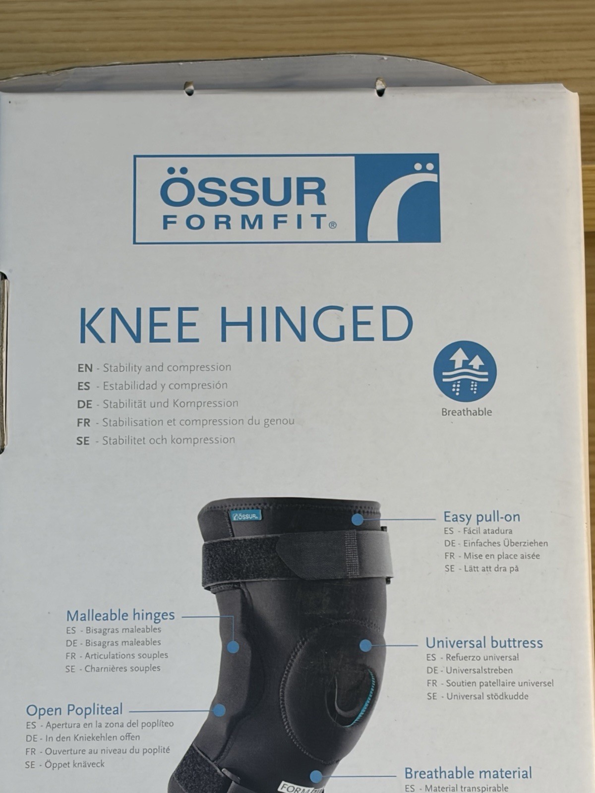 Ossur Form-Fit Hinged Knee Ply Brace Wrap 503257 Large Black Brand New!