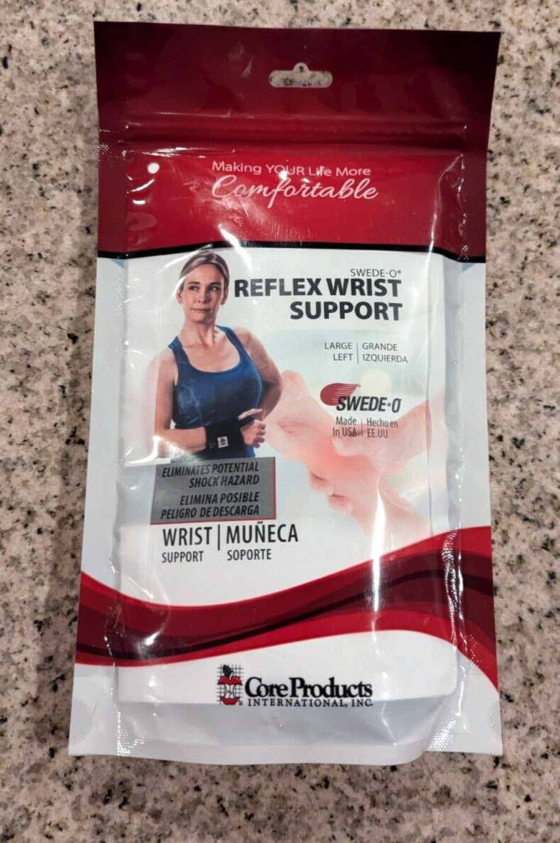 Swede-O Reflex Wrist Support Stabilize Comfort Relief Repetitive Motion Left Lrg