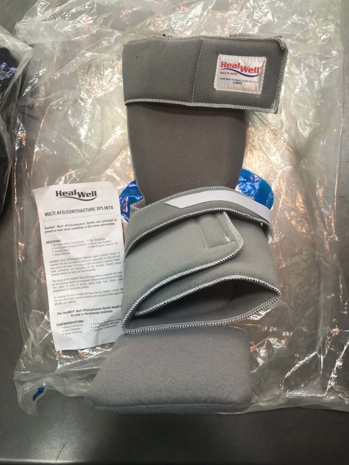 58-220604 Healwell Tri-Laminate Multi AFO Contracture SPLINT LARGE Gray