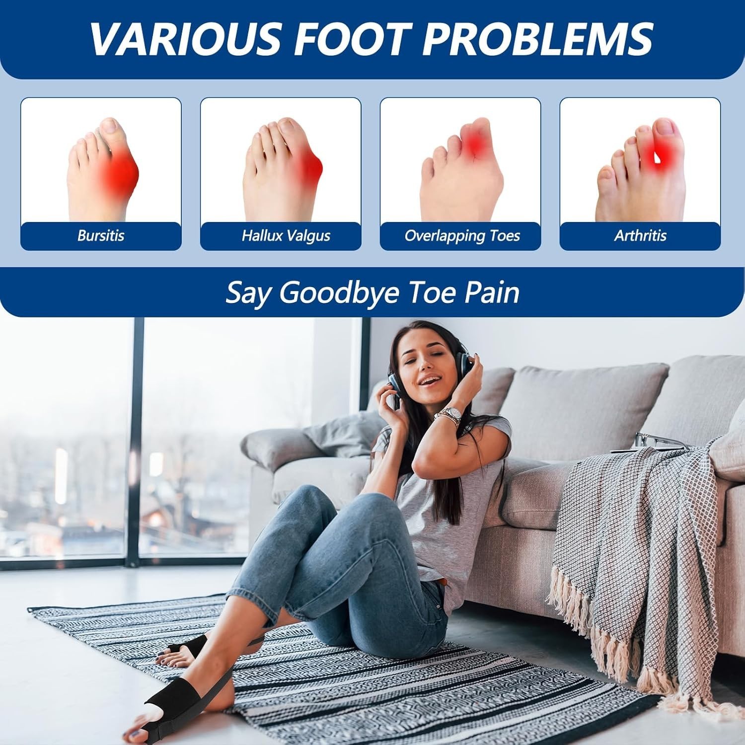 Caretras 2-Pack Bunion Corrector for Women & Men, Orthopedic Bunion Splint for H