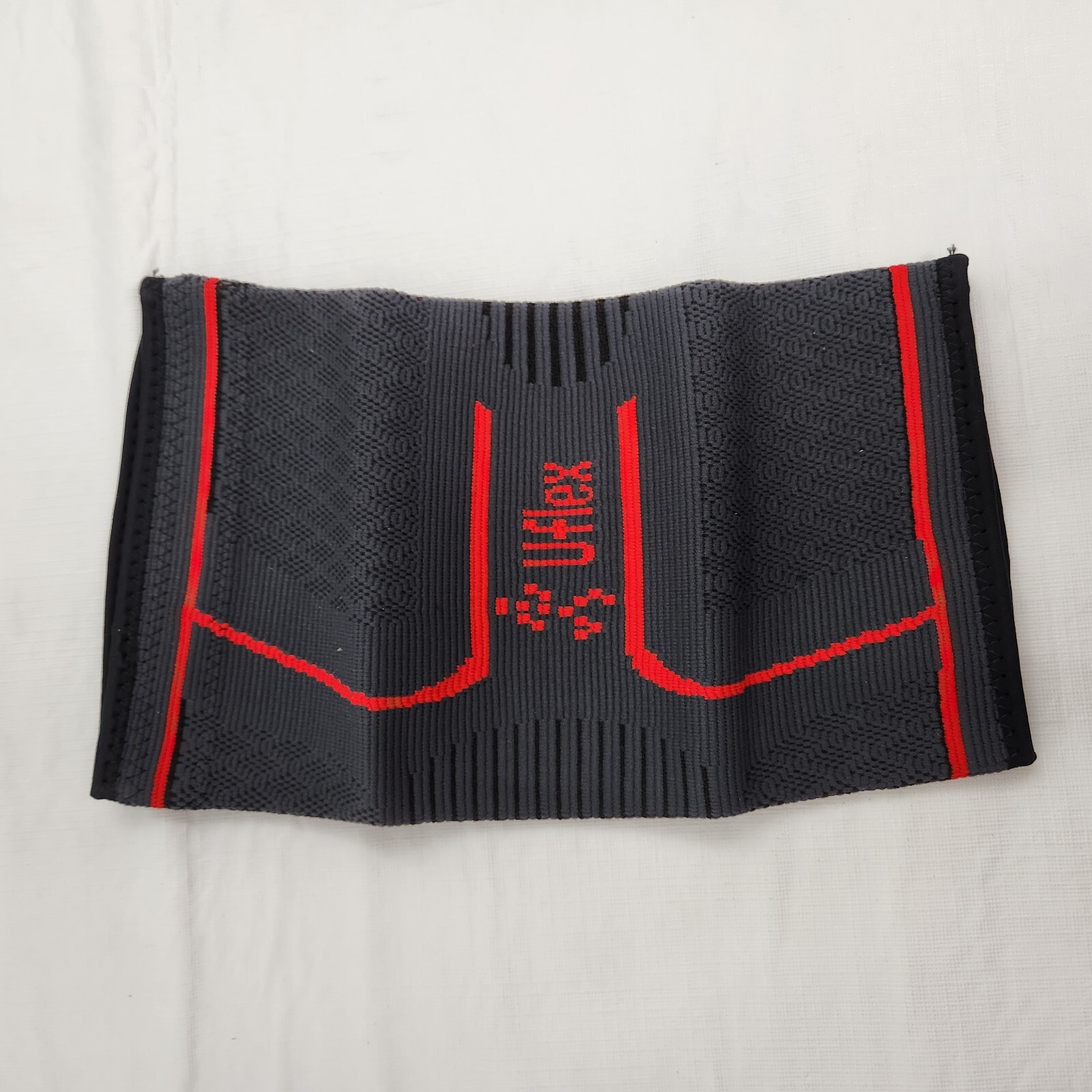 Knee Sleeve Gray Red Compression Unisex Adults One Piece Medium