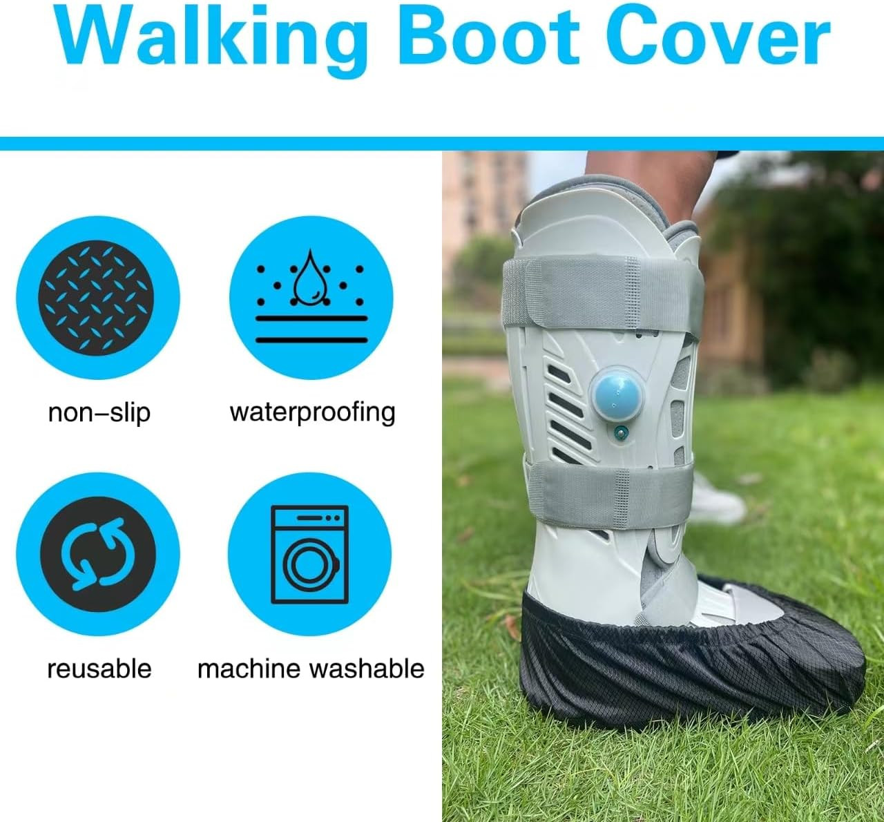 2 Pcs Air Cam Walking Boot Covers, Fracture Medical Cast Boots Shoe Covers for B