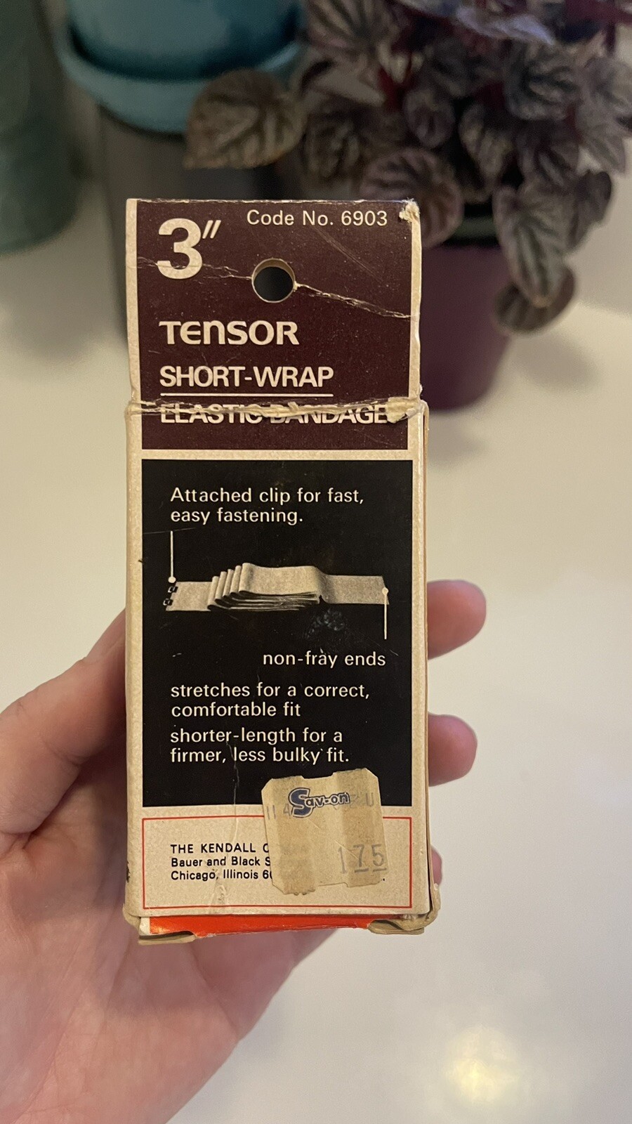 Vintage Kendall Tensor Attached Clip 3″ Elastic Bandage with Box