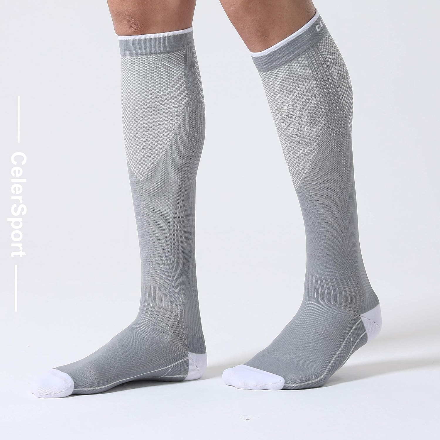 Compression Socks for Men and Women 20-30 mmHg Black White Grey Running Socks