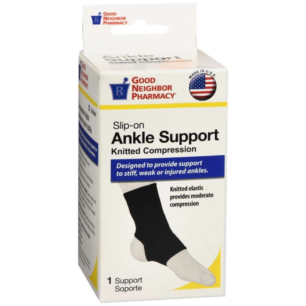 GNP Good Neighbor Pharmacy Slip-on Ankle Support Knitted Compression Small