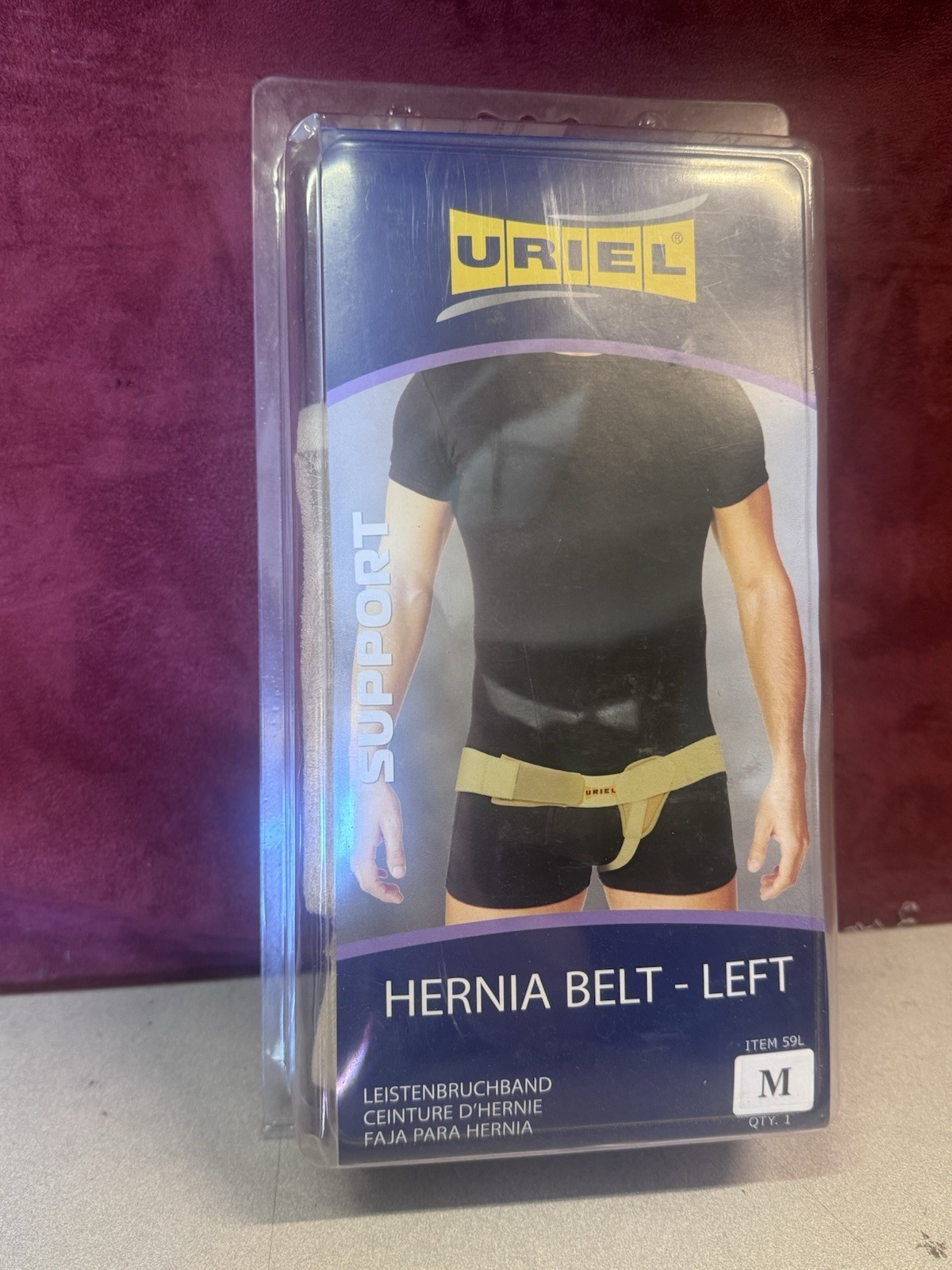 Meditex URIEL Inguinal Hernia Belt Left Side Medium 59L Cushioned New In Box