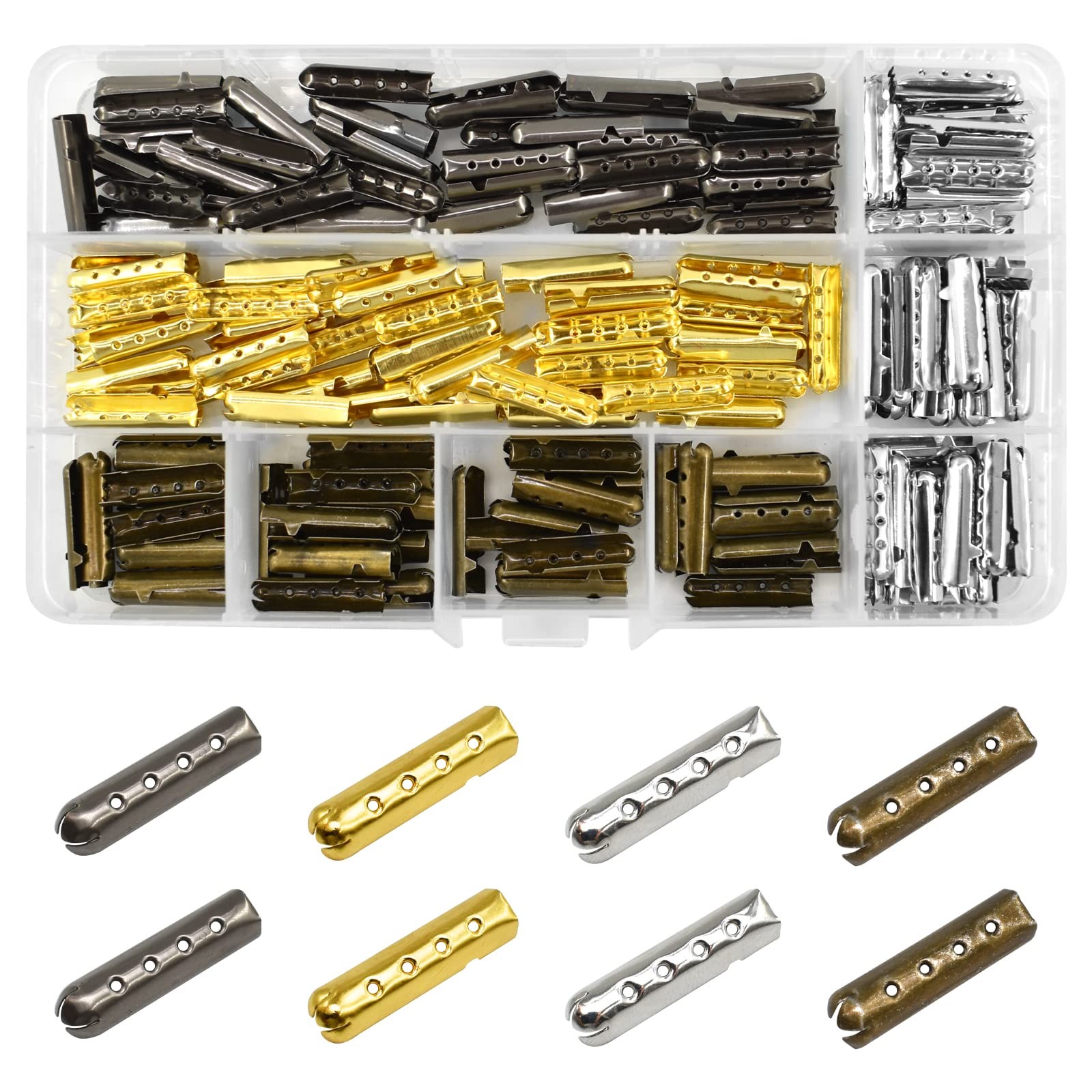 23mm Shoelace Aglet 4 Holes Shoe Lace Tips Head, 200Pcs