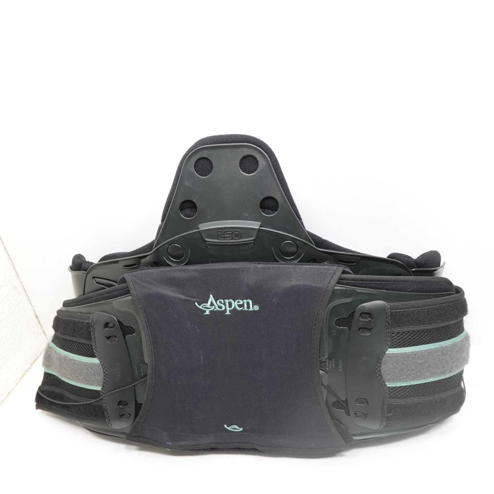 Aspen Vista LSO Adjustable Back Brace Black Mesh Plastic Orthopedic Support