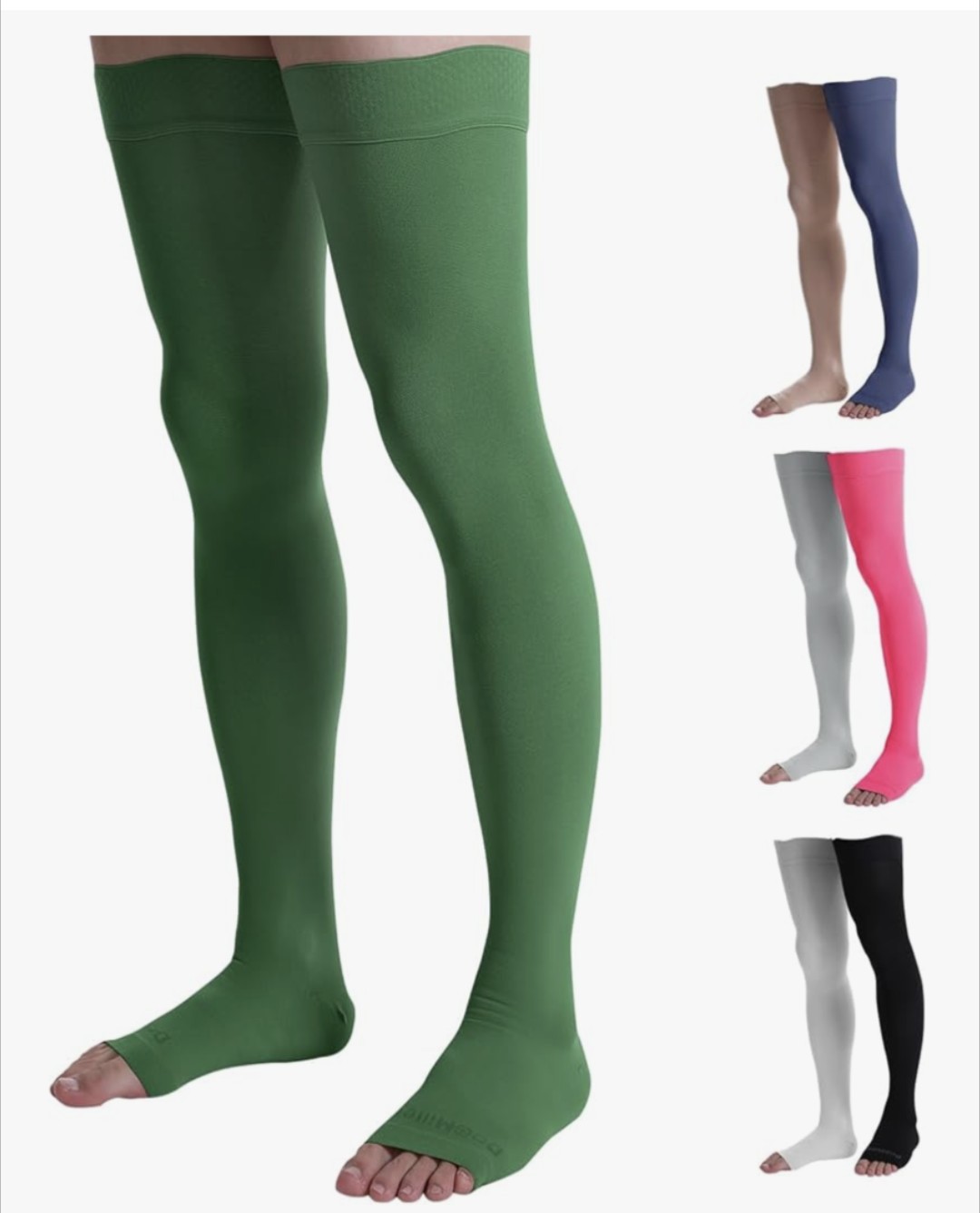 Unisex Thigh-High Compression Sleeves Calf Support&Pain Relief Dark Green Small