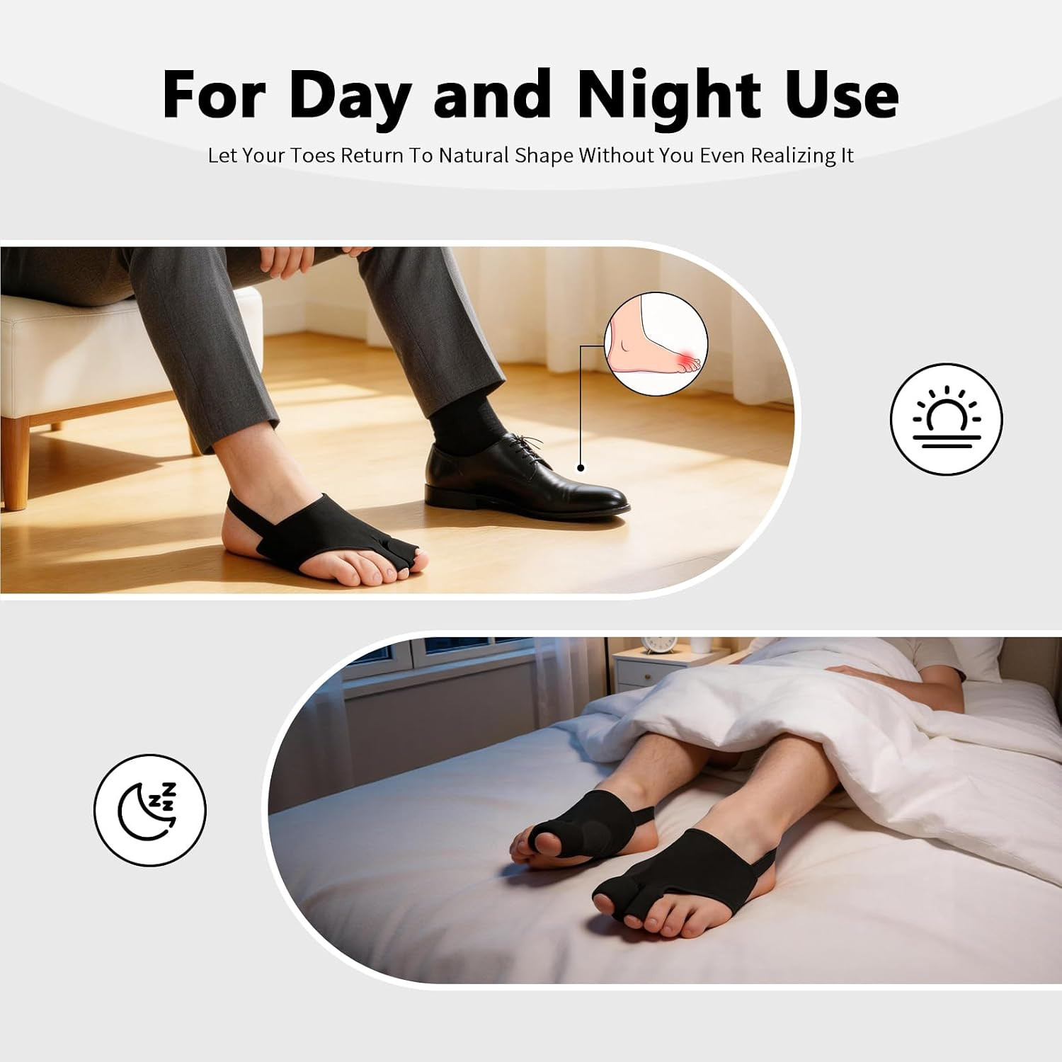 1 Pair Bunion Corrector/Splint/Brace & Big Toe Straightener/Separators for Hallu