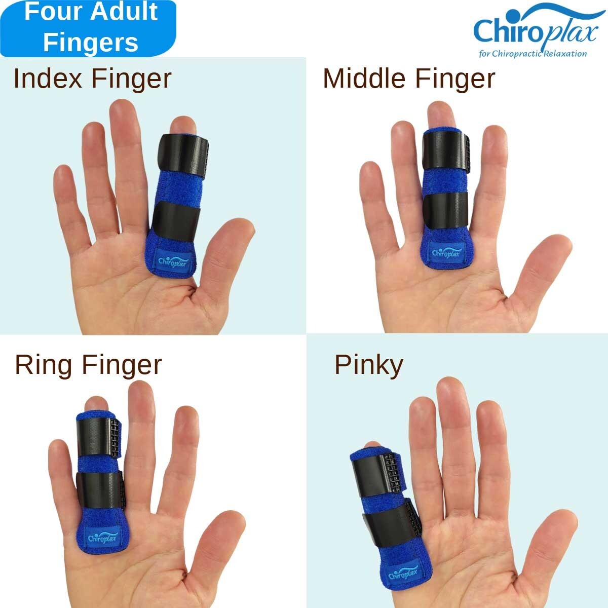 Chiroplax Trigger Finger Splint Wrap Support Brace Broken Straightener (2Pack)