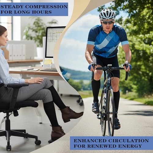 Copper Compression Socks for Men & Women 8 Pack 15 Large-X-Large 01 Black
