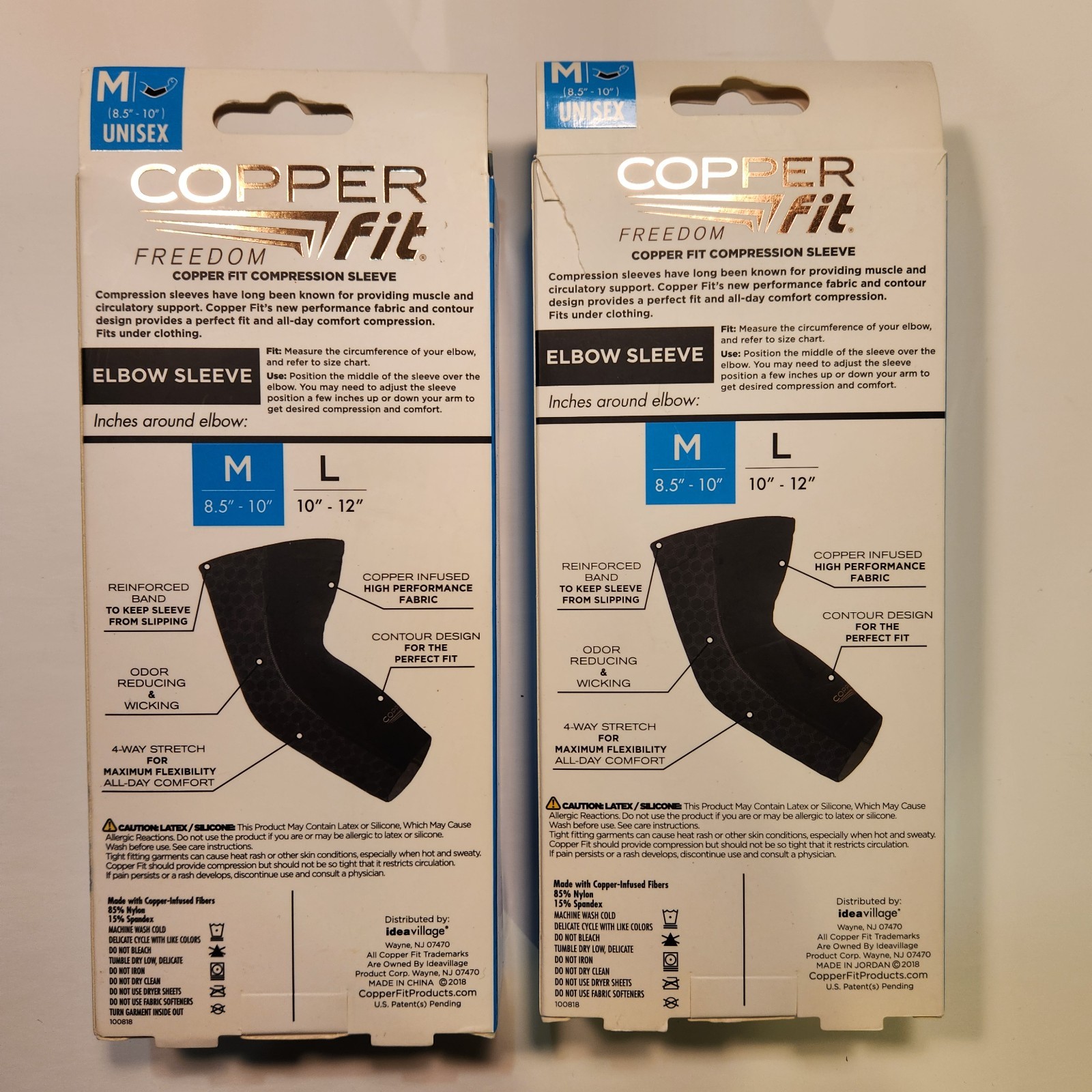 Original Copper Fit Freedom Elbow Compression Sleeve, 2 packs, Medium, Unisex