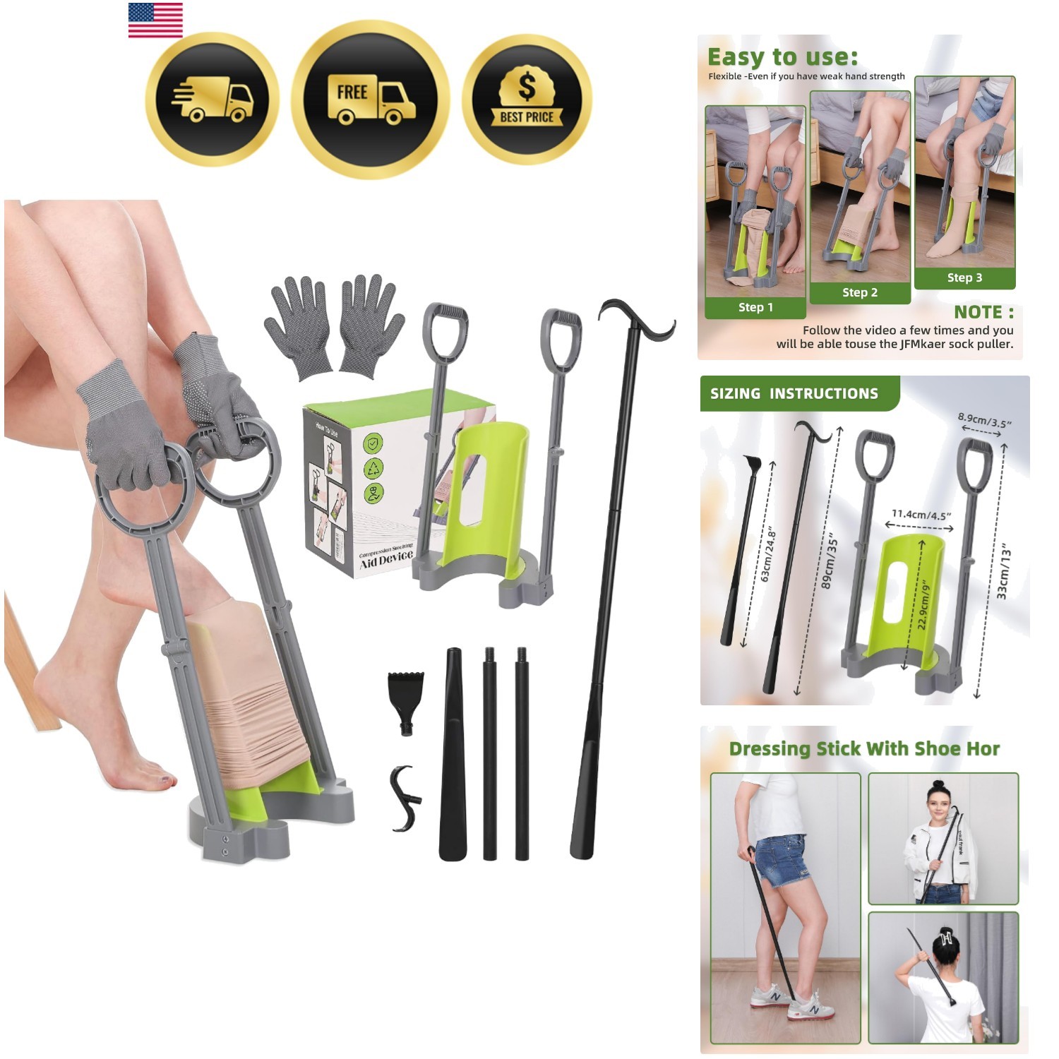 Compression Sock Aid Device – Sock Aids for Compression Stocking – Helper Dev…